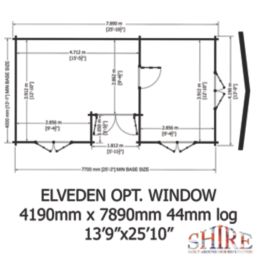 Shire Elveden 26' x 14' (Nominal) Reverse Apex Timber Log Cabin