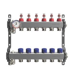Warmup 6 Port S3 Underfloor Heating Manifold Stainless Steel