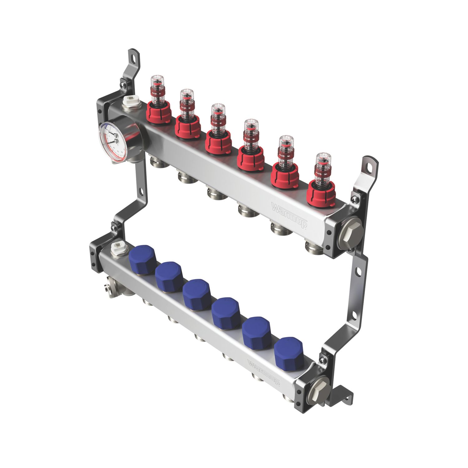 Warmup 6 Port S3 Underfloor Heating Manifold Stainless Steel (498AA)