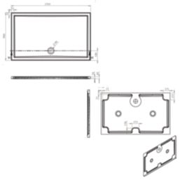 Milan Rectangular Bathroom Shower Tray & Waste White Gloss 1500mm x 900mm x 40mm