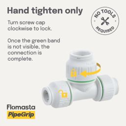 Flomasta  Plastic Push-Fit Reducing Tee 15mm x 15mm x 22mm