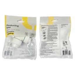 Flomasta  Plastic Push-Fit Reducing Tee 15mm x 15mm x 22mm