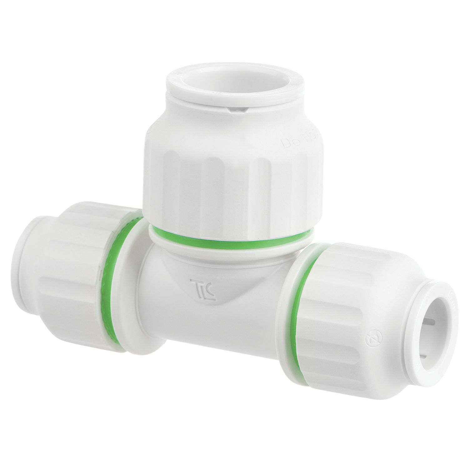 Flomasta Plastic Push-Fit Reducing Tee 15mm x 15mm x 22mm (498HY)