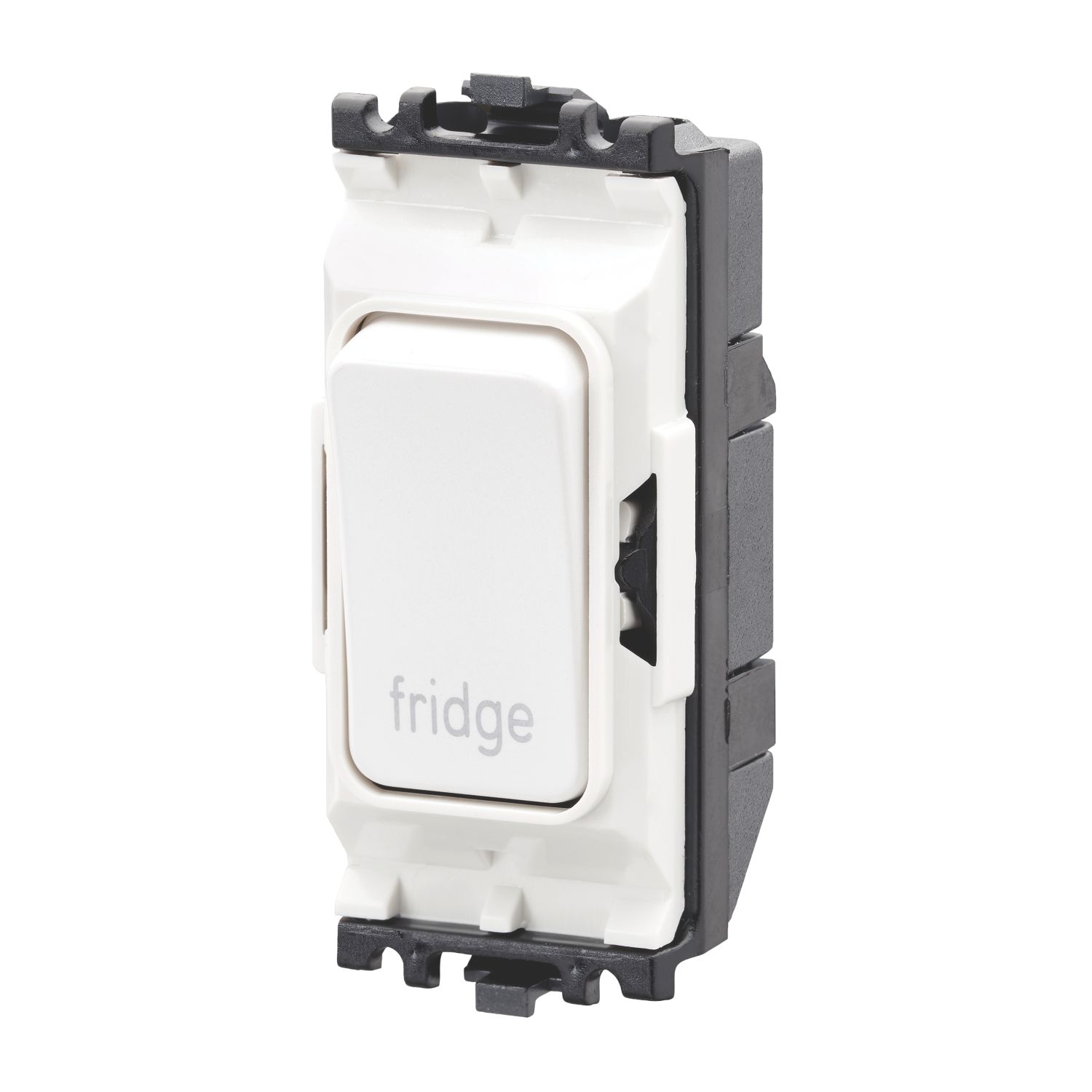 MK Grid Plus 20A Grid DP Fridge Switch White with Colour-Matched Inserts (498JR)