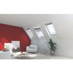 Keylite  Manual Centre-Pivot Grey & White uPVC Double-Glazed Roof Window Clear 550mm x 980mm