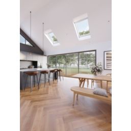 Keylite  Manual Centre-Pivot Grey & White uPVC Double-Glazed Roof Window Clear 550mm x 980mm