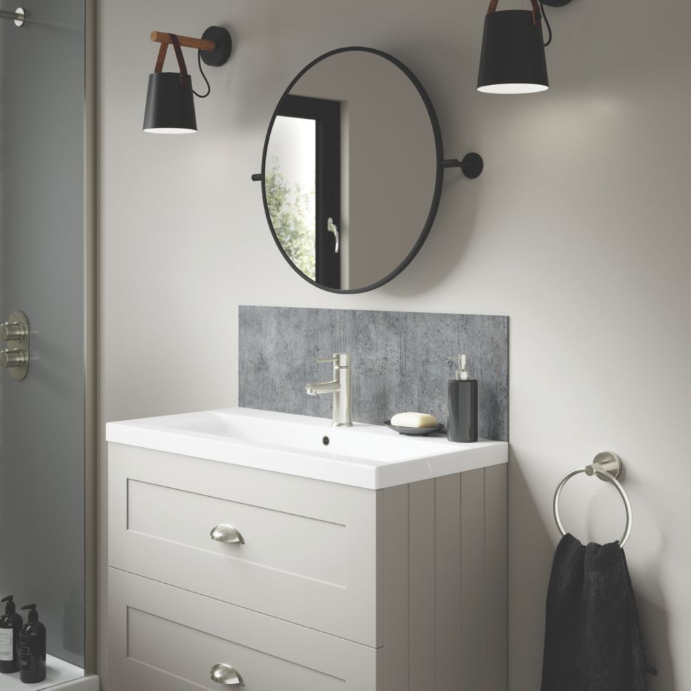 Splashwall Ravello Vanity Splashback Matt Grey 800mm x 250mm x 4mm