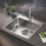 Refurb Swirl  1 Bowl Stainless Steel Kitchen Sink Grey 560mm x 520mm