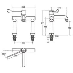 Armitage Shanks Markwik 21+ Safe Chrome  271mm Lever Mono Basin Mixer Tap