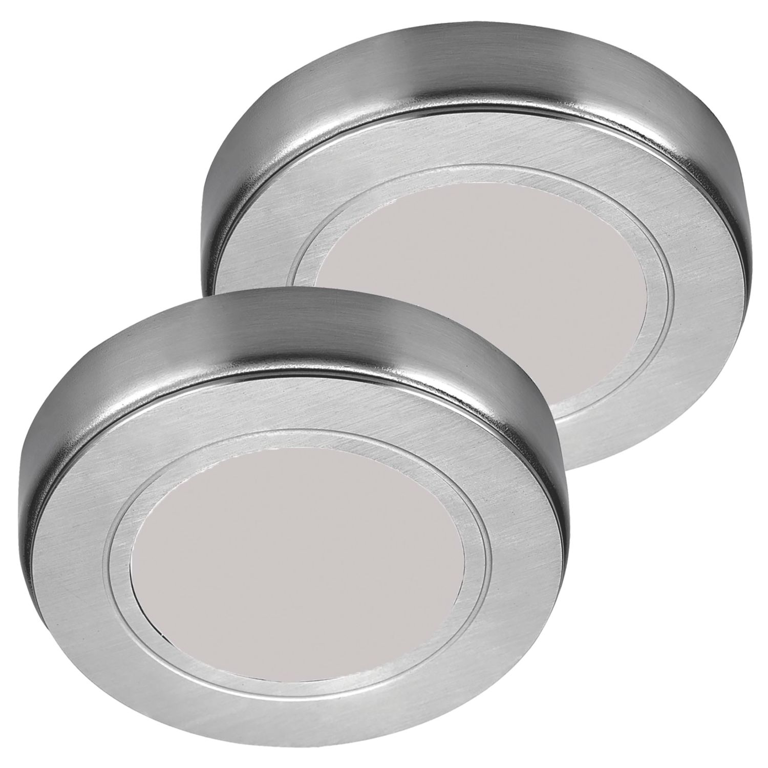 Sensio Hype TrioTone Round LED Under Cabinet Lights Steel 4W 170 - 190lm 2 Pack (498PE)