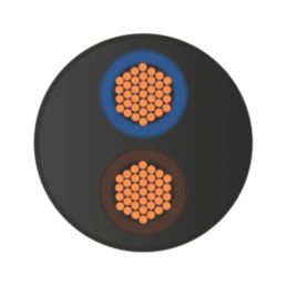 Time 2182Y Black 2-Core 0.75mm² Flexible Cable 10m Coil