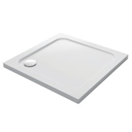 Mira Flight Low Corner Waste Square Shower Tray White 800mm x 800mm x 40mm