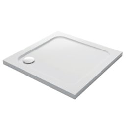 Mira Flight Low Corner Waste Square Shower Tray White 800 x 800 x 40mm