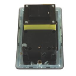 MARK  2-Gang Dual Voltage Shaver Socket 115/230V Polished Chrome with White Inserts