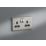 Knightsbridge  13A 2-Gang DP Switched Double Socket Brushed Chrome  with Black Inserts