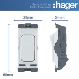 Hager Sollysta WMGS16 20AX Grid Intermediate Switch White