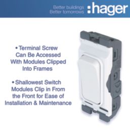 Hager Sollysta WMGS16 20AX Grid Intermediate Switch White