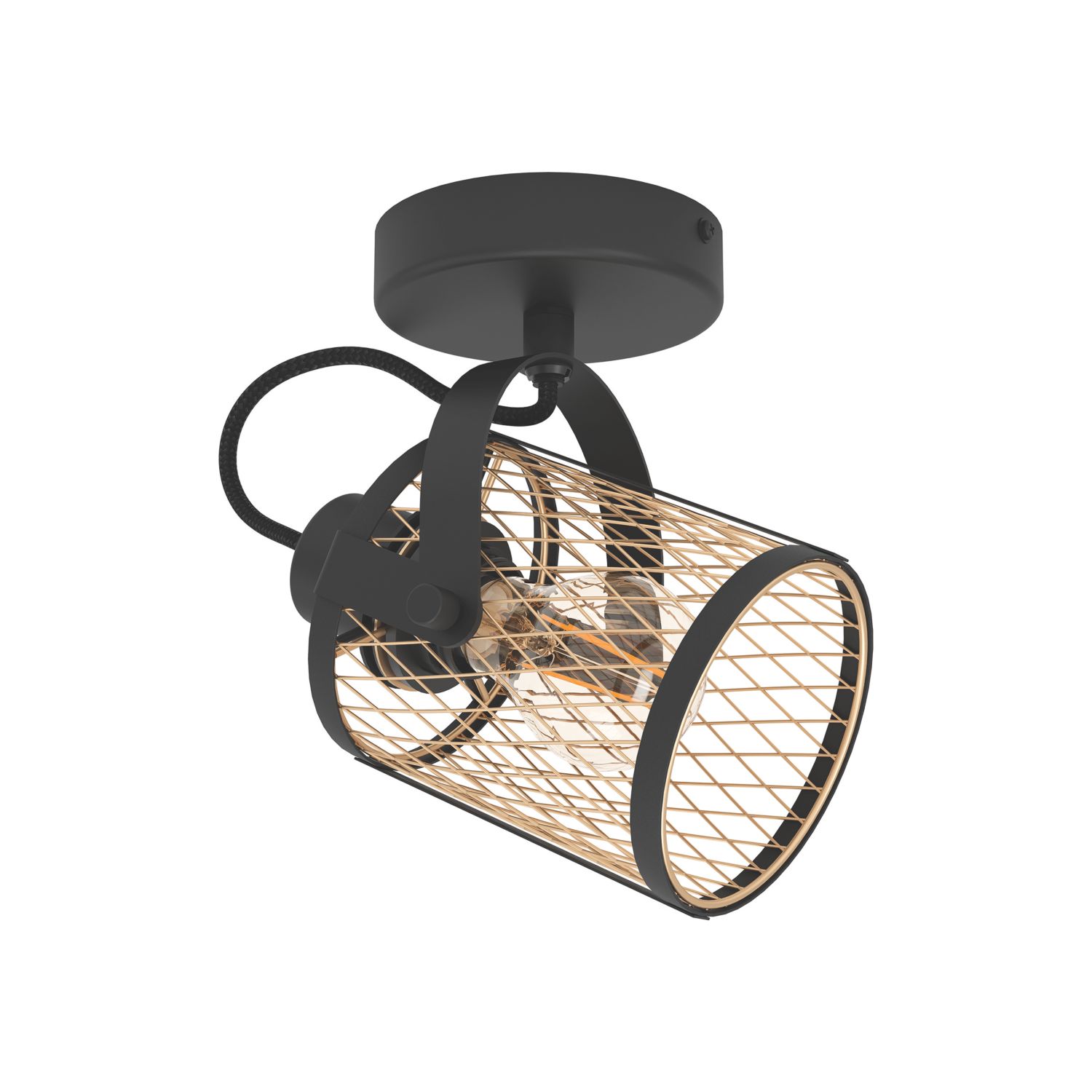 Eglo Dellow Cylindrical 1-Light Spotlight Black (499CX)