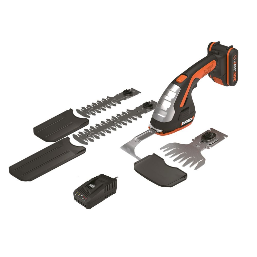 Worx WG801E.5 20V 1 x 2.0Ah Lithium PowerShare Cordless Shrub