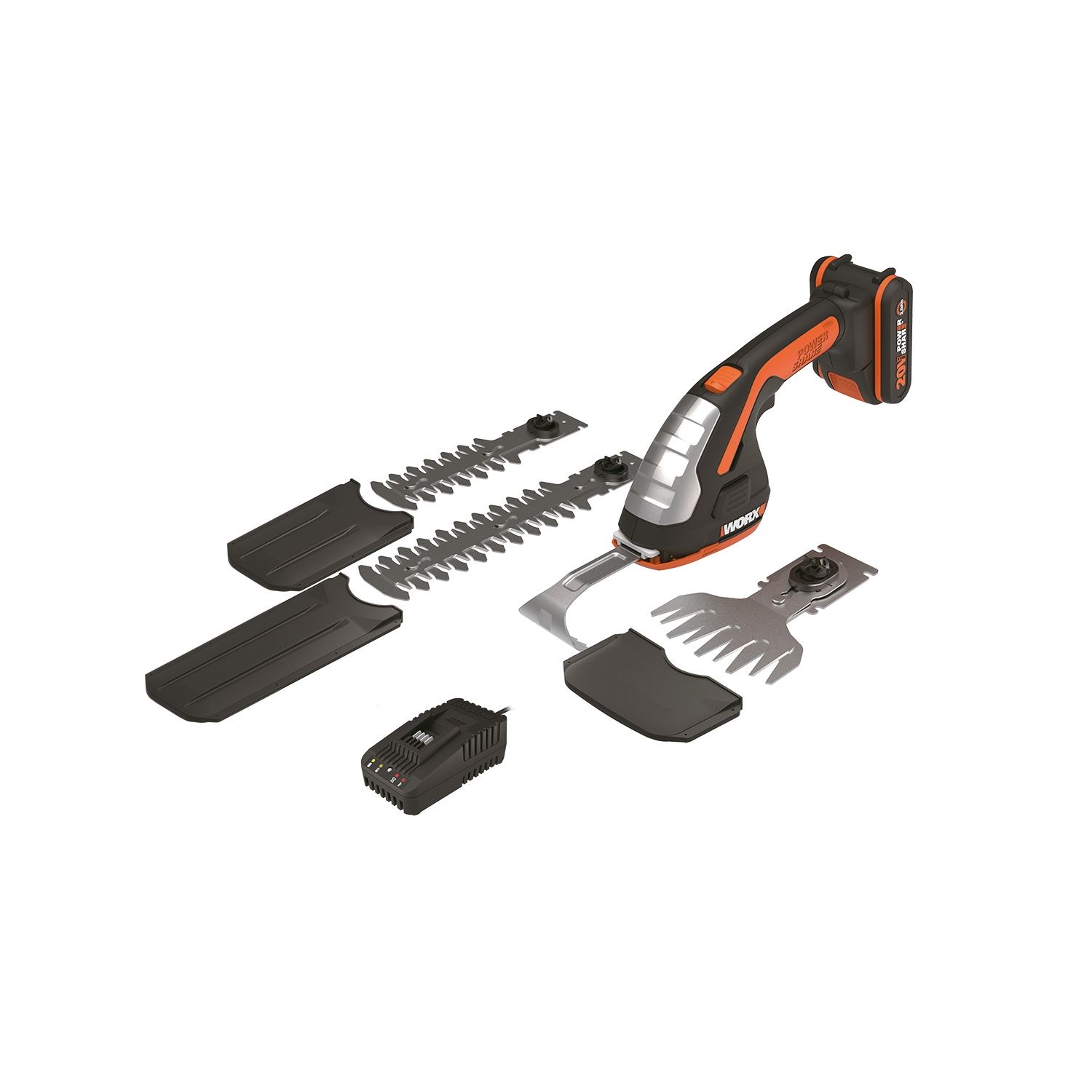 Worx WG801E.5 20V 1 x 2.0Ah Lithium PowerShare Cordless Shrub & Grass Shear (499HA)