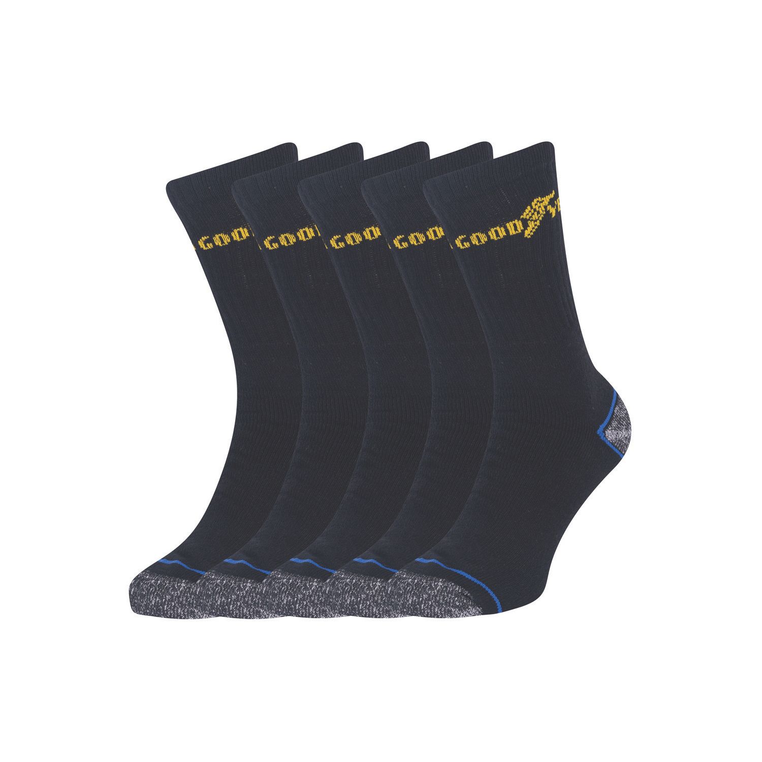 Goodyear GYSCK004 Socks Black/Blue One Size Fits All 5 Pack (499HU)