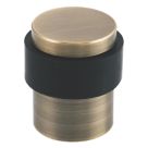 Eclipse Round Buffered Solid Floor Door Stop 30 x 41mm Antique Brass