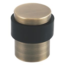 Eclipse Round Buffered Solid Floor Door Stop 30 x 41mm Antique Brass