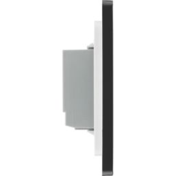 British General Evolve 1-Gang 2-Way LED Single Master Trailing Edge Touch Dimmer Switch  Grey with Black Inserts