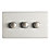 Contactum Lyric 3-Gang 2-Way  Dimmer Switch  Brushed Steel