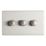 Contactum Lyric 3-Gang 2-Way  Dimmer Switch  Brushed Steel