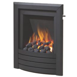Be Modern Design Black Slide Control Inset Gas Manual Fire 510mm x 123mm x 605mm