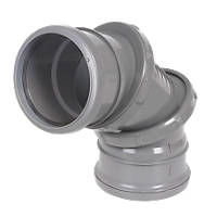 FloPlast  Push-Fit 0-90° Double Socket Adjustable Bend Grey 110mm