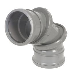 FloPlast  Push-Fit 0-90° Double Socket Adjustable Bend Grey 110mm