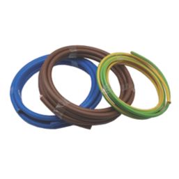 Refurb Prysmian 6181Y & 6491X Brown, Blue & Green/Yellow 1-Core 25mm² Meter Tails Cable 1m Coil 3 Pack