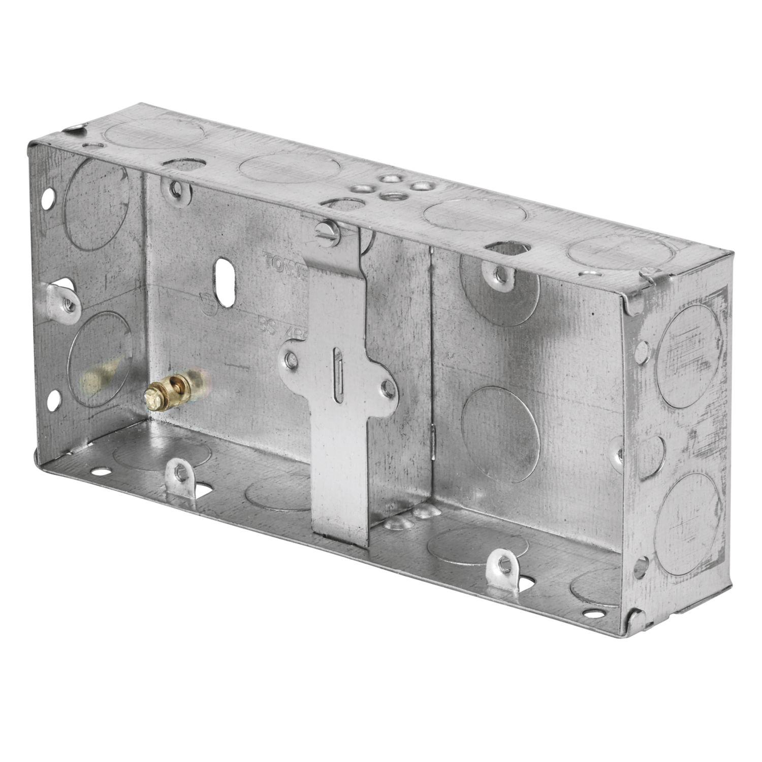 Tower DB166LSF 1 + 1-Gang Galvanised Steel Knockout Back Box 35mm (500AW)