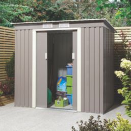 Rowlinson Trentvale 6' 6" x 3' 6" (Nominal) Pent Metal Shed Light Grey