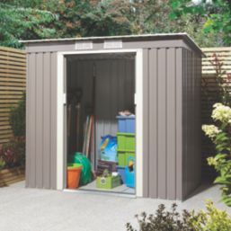 Rowlinson Trentvale 6' 6" x 3' 6" (Nominal) Pent Metal Shed Light Grey