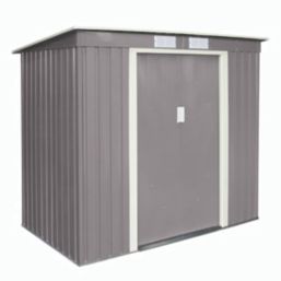 Rowlinson Trentvale 6' 6" x 3' 6" (Nominal) Pent Metal Shed Light Grey