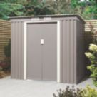 Rowlinson Trentvale 6' 6" x 3' 6" (Nominal) Pent Metal Shed Light Grey