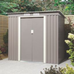 Rowlinson Trentvale 6' 6" x 3' 6" (Nominal) Pent Metal Shed Light Grey