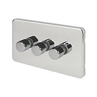 Schneider Electric Lisse Deco 3-Gang 2-Way  Dimmer Switch  Polished Chrome