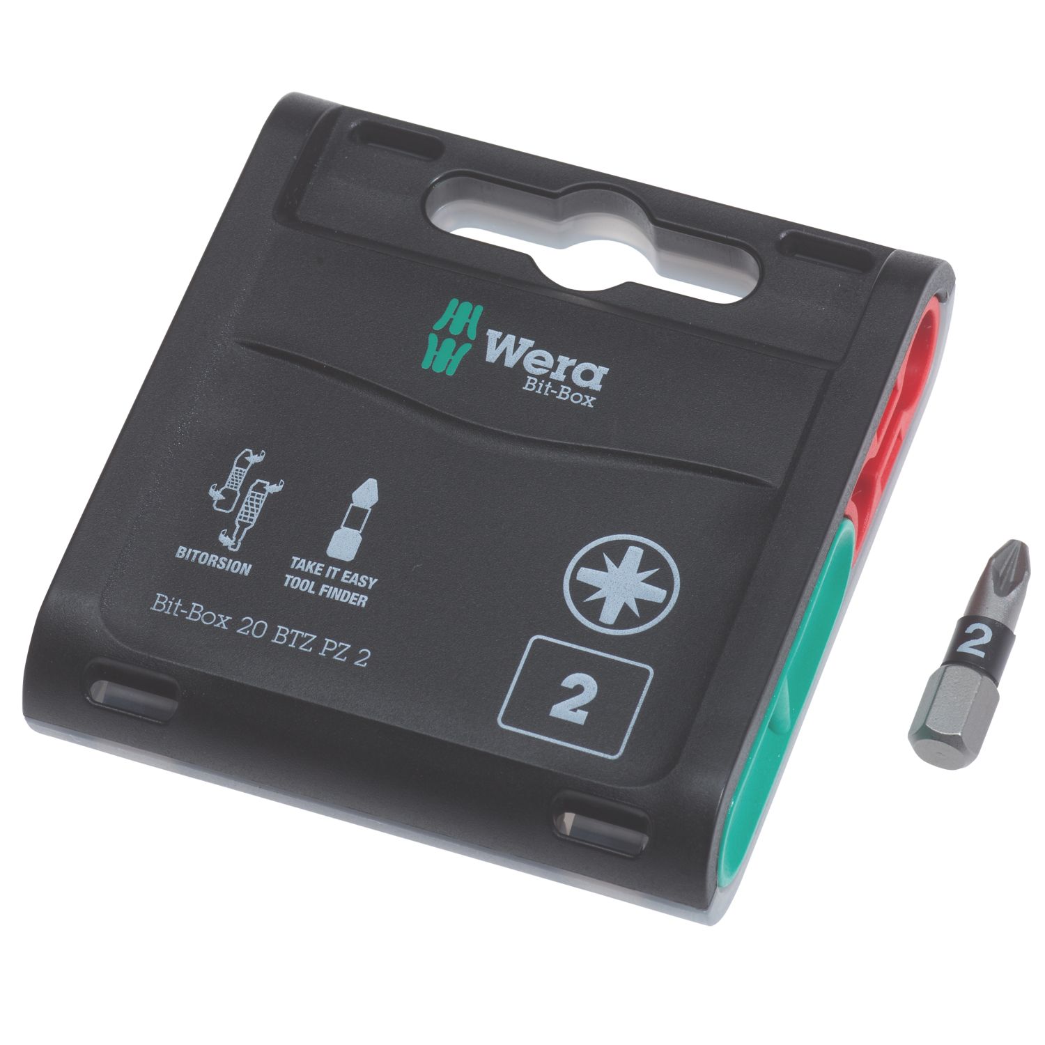 Wera BiTorsion 855/1 1/4" 25mm Hex Shank PZ2 Extra-Tough Bits 20 Pack (500FP)