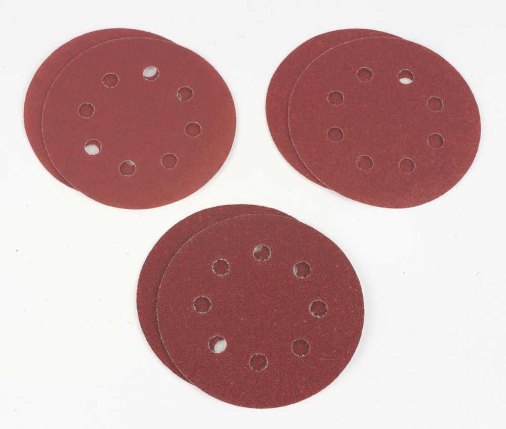 Universal Fit Sanding disc set Punched (D)115mm 24/60/80 grit, Pack of 5