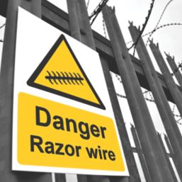 Essentials "Danger Razor Wire" Sign 400mm x 300mm
