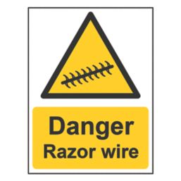 Essentials "Danger Razor Wire" Sign 400mm x 300mm