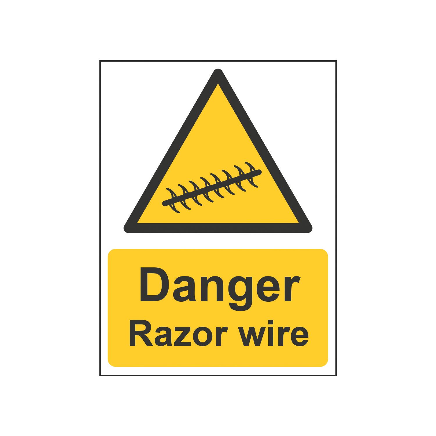 Essentials "Danger Razor Wire" Sign 400mm x 300mm (500HL)