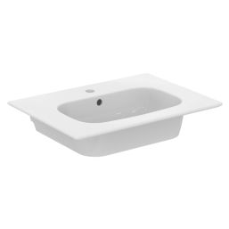Ideal Standard i.life A Wall-Hung Vanity Unit with Chrome Handles & Basin Matt White 600mm x 440mm x 630mm