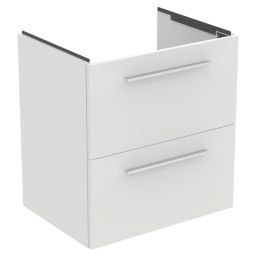 Ideal Standard i.life A Wall-Hung Vanity Unit with Chrome Handles & Basin Matt White 600mm x 440mm x 630mm