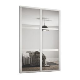 Spacepro Shaker 2-Door Sliding Wardrobe Door Kit Cashmere Frame Mirror Panel 1793mm x 2260mm