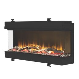 Be Modern Pryzm Invision 1000 Black Remote Control Wall-Mounted Electric Inset Fire 1008mm x 111mm x 296mm
